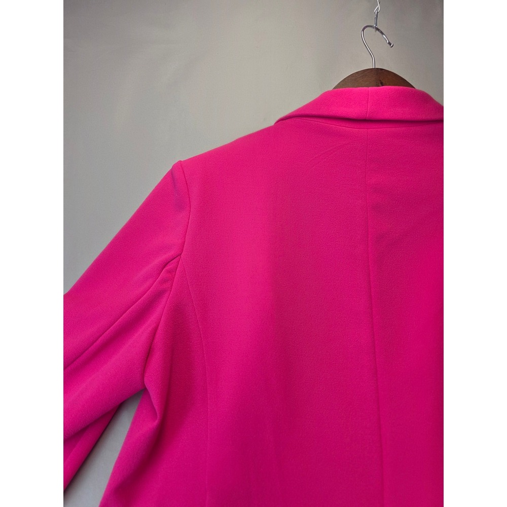 Anne Klein Womens Hot Pink Shawl Collar Open Front Blazer Size Small 3/4 Sleeve - Picture 11 of 12